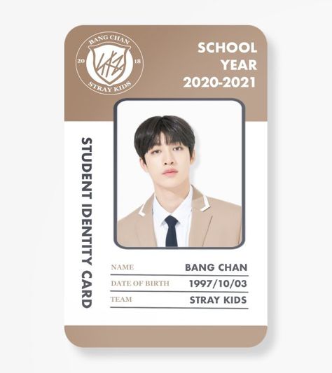 Id Cards Aesthetic, School Identity Card Design, Name Tag Ideas Aesthetic, Id Card Template Kpop, Id Design Card, Cute Id Card Template, School Id Template, Student Id Template, Student Card Design