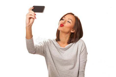 Beautiful young woman taking selfie. Beautiful young woman taking selfie using s , #Aff, #young, #Beautiful, #woman, #smartphone, #selfie #ad Woman Taking Selfie, Taking Selfie, Cute Brunette, Dog Selfie, Brunette Woman, Sleek Hairstyles, White Face, Portrait Girl, Anime Artwork