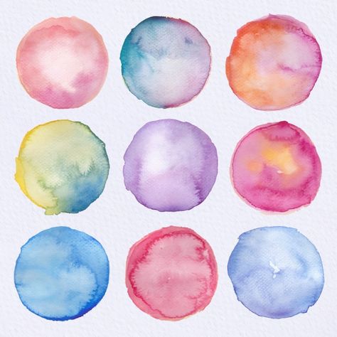 Watercolor Circles, Watercolor Logo, 수채화 그림, Watercolor Splash, Watercolor Texture, Instagram Highlight Icons, Watercolor Design, Free Vector Art, Printable Stickers