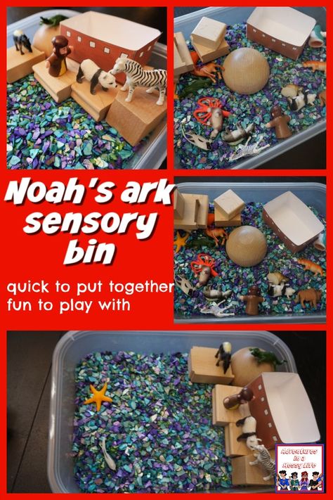 Noah's ark sensory bin Noah’s Ark Sensory Bin, Noah's Ark Sensory Bin, Noah's Ark Preschool Activities, Noah’s Ark Preschool, Bible Story Sensory Bins, Bible Sensory Bins, Noahs Ark Preschool, Noahs Ark Activities, Homeschool Bible Curriculum