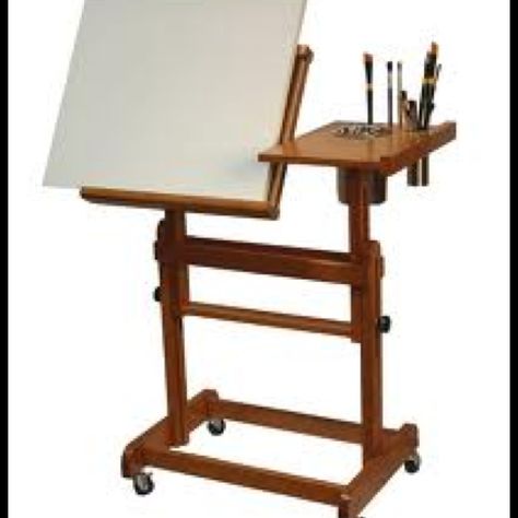 Home Art Studios, Artist Space, Table Easel, Art Studio Space, Art Studio Room, Painting Girl, Convertible Furniture, Backyard Office, Art Studio At Home