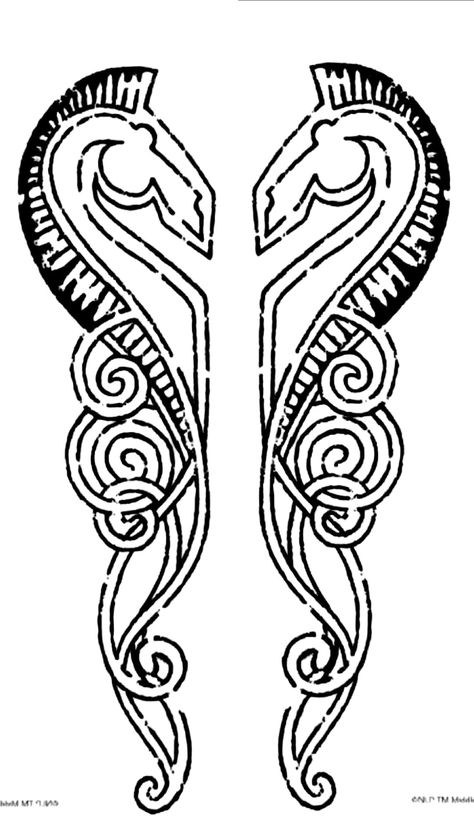 Celtic Horse Design, Celtic Unicorn Tattoo, Viking Horse Tattoo, Viking Line Art, Gaelic Symbols, Celtic Deer, Nordic Artwork, Celtic Horse, Celtic Animals