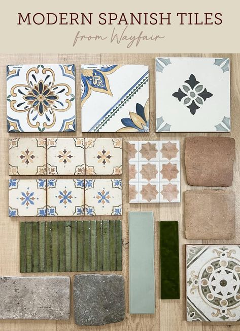 Mediterranean Flooring, Spanish Tile Kitchen, Cladding Kitchen, Spanish Tile Backsplash, Modern Spanish Style Homes, Backyard Design Plans, Small Bathroom Makeovers, Spanish Style Home Interior, Spanish Floor Tile