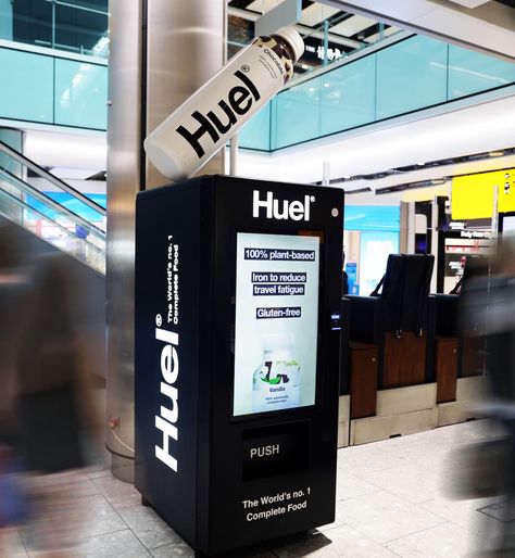 Vending Machine Branding, Vendor Machine, Vending Machine Design, Travel Marketing, Signage Display, Drinks Machine, Iron Plant, Heathrow Airport, Vending Machines