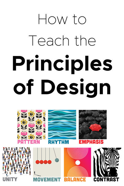 Planning how to teach Principles of Design to your students can be challenging. I cover teaching the Principles of Designs in many different ways in my art curriculum. Here’s some of my favorites. Art Theory Lessons, Principles Of Design Art Projects, Interior Design Activities For Students, Gradation Design Art, Movement Principle Of Design, Principles Of Design Repetition, Principles Of Design Poster, Principles Of Design Harmony, Principles Of Design Balance