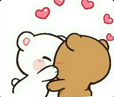 Cute Bf Gf Drawings, Cute Ily Drawings, Cute Love Cartoons Drawings, Chibi Kissing, Cute Bears Cartoon, Cute Love Doodles, Love Drawing For Boyfriend, Mocha Milk, Bear Doodle