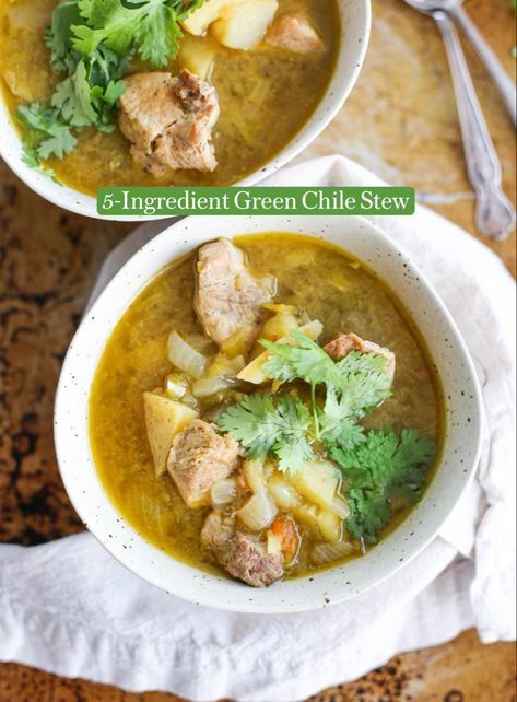 With minimal ingredients, minimal effort and maximum flavor– this 5-Ingredient Green Chile Stew is going to be a new staple this month! Green Chili Stew, Green Chile Stew, The Defined Dish, Defined Dish, Chile Recipes, Comfort Soup Recipes, Chili Stew, Delicious Clean Eating, Easy Clean Eating