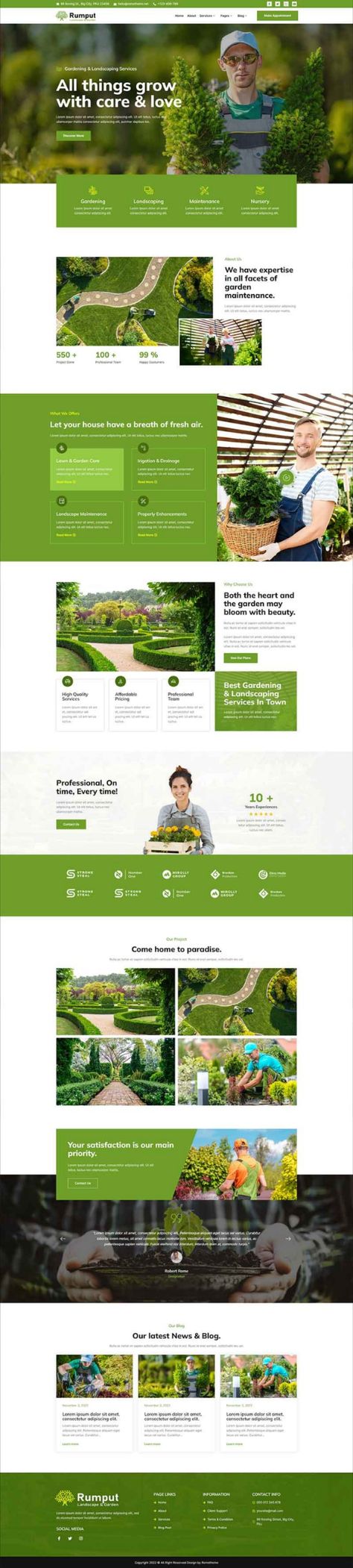 Rumput - Landscape & Gardening Services Elementor Template Kit Website Layout Inspiration, Landscape Nursery, Gardening Services, Lawn Service, Webdesign Inspiration, Garden Services, Garden Maintenance, Webpage Design, Website Design Layout