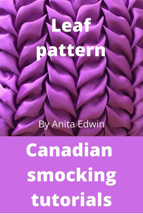 This video shows how you can sew this cushion cover using Canadian smocking technique. The pattern shown in this video is leaf pattern. The videos shows the method in easy to follow steps.   Fabric used is Satin. All measurements are given in detail in the video. The finished size of the cushion cover is 16 inches by 16 inches.  Following these simple steps, you can make them in any size. Smocking Tutorial Step By Step, Smocking Patterns Step By Step, Canadian Smocking Patterns, Fabric Manupilation Techniques Easy, Smocking Patterns Tutorials, Hand Smocking Tutorial, Surface Design Fabric, Smocking Pattern, Canadian Smocking