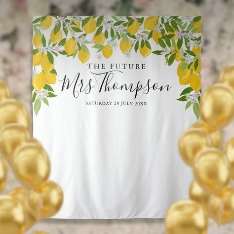 $71.97 | Future Mrs Lemons Bridal Shower Photo Backdrop #bridal shower, photo booth, photo backdrop, photo prop, bridal shower decor, lemons, the future mrs, bachelorette party, hen party, wedding Bridal Shower Photo Backdrop, Shower Photo Backdrop, Bridal Shower Photo Booth, Lemon Watercolor, Bridal Shower Backdrop, Photo Backdrop Wedding, Lemon Blossoms, Bridal Shower Photos, Pink Lemon