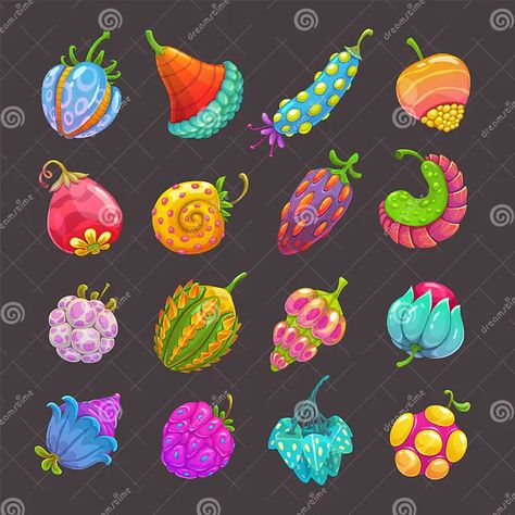 Fruit Concept Art, Fruit Planet, Fantasy Fruit, Plants Vs Zombies, Stop Light, Food Drawing, Plant Design, Drawing Tools, Botany