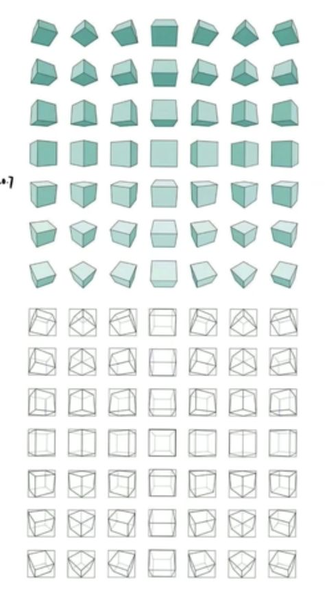 Shapes In Perspective Reference, How To Draw Boxes In Perspective, Volume Drawing Shape, Box Drawing Practice, Box Rotation Drawing, Drawing Fundamentals Shape, Perspective Shapes Drawing, Basic Fundamentals Of Art, Forms In Perspective