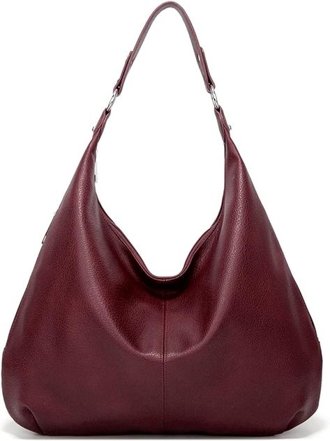 Amazon.com: Ashioup Hobo Bags for Women Soft PU Leather Slouchy Shoulder Bag Maroon Purse : Clothing, Shoes & Jewelry Slouchy Bag, Casual Tote Bag, Vintage Shoulder Bag, Hobo Bags, Casual Tote, Make Up Bag, Looks Vintage, Shoulder Purse, Womens Tote