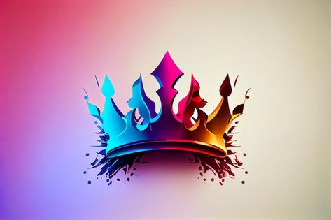 Generative ai illustration of colorful b... | Premium Photo #Freepik #photo #crown-shape #crown-icon #king-icon #logo-shapes Neon Crown Wallpaper, Crown Background, Crown Icon, Crown Clipart, Gradient Image, Instagram Ios, Crown Illustration, Logo Shapes, Shape Pictures