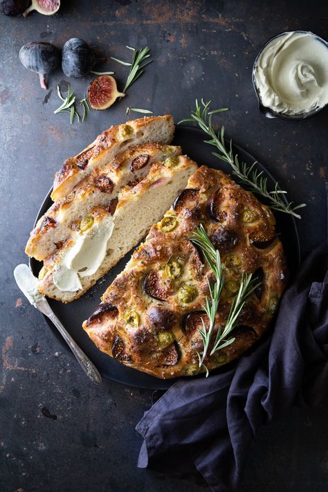 Cheese Olive Bread, Blue Cheese Spread, Fig Season, Asian Side Dishes, Olive Bread, Bitter Greens, Purple Fruit, Focaccia Recipe, Feeling Inspired