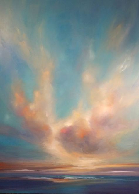 Oil Painting Inspiration, Handmade Canvas, Cloud Art, Oil Painting Texture, Sky Painting, Oil Painting Portrait, Landscape Artwork, Cloud Painting, Naha