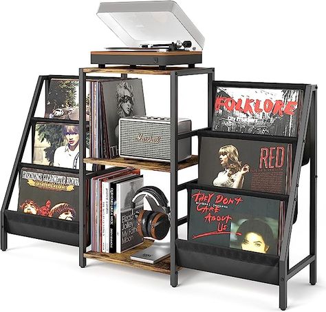 Amazon.com: Record Player Stand with Vinyl Storage, Record Player Table with Vinyl Record Storage Up to 400 Albums, Turnta ble Stand with Record Holder Vinyl Display Shelf, Record Cabinet for Vinyls Media Stereo : Electronics Record Player Table, Record Player Cabinet, Vinyl Shelf, Vinyl Display, Record Stand, Record Player Stand, Mid Century Modern Aesthetic, Audio Rack, Record Display