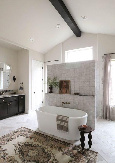 BLOG — Kristin Laing Design Tub Next To Vanity, 2022 End, Vanity Nook, Big Tub, Shoji White, Pretty Bathrooms, Glass Shower Enclosures, Small Vanity, Ensuite Bathroom