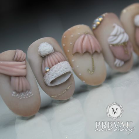 Nail Art Jewels, Nail Noel, Nail Art Noel, 3d Nail Designs, 3d Nail Art Designs, Winter Designs, Nail Drawing, Art And, Sweater Nails