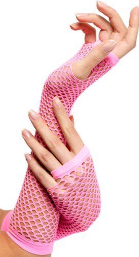 1980s Fancy Dress, Pink Fishnets, Fishnet Gloves, Costume Gloves, Pink Gloves, Rave Outfit, Pink Accessories, Long Gloves, Perfect Pink