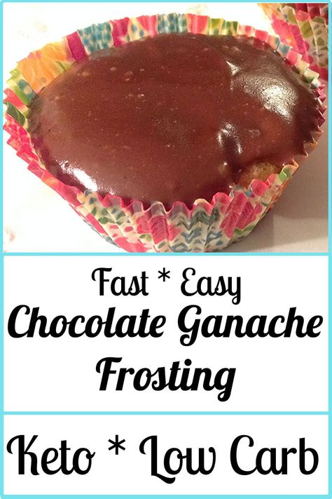 This Keto Chocolate Ganache Frosting makes a small batch that whips up quickly.  It's perfect for topping a cupcake, and ice cream. #bakingoutsidethebox Keto Chocolate Ganache, Easy Chocolate Ganache, Chocolate Peanutbutter, Keto Cupcakes, Chocolate Ganache Frosting, Ganache Frosting, Low Carb Ice Cream, Low Carb Peanut Butter, Thm Desserts