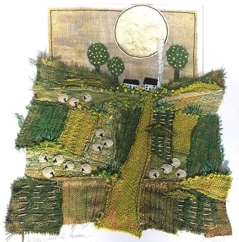 Map Quilt, Landscape Art Quilts, Kerry Ireland, Irish Landscape, Irish Cottage, Textile Art Embroidery, Textiles Projects, Creative Textiles, Contemporary Textiles