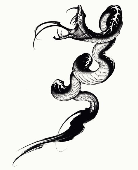 Zeyo on Instagram: “Available tattoo design. Snake #tattoo #tattoos #blackworktattoo #blackwork #blackwork #blacktattoo #blacktattoo #blacktattooart…” Dark Snake Tattoo Design, Black And White Snake Tattoo, Big Sketches, White Snake Tattoo, Ryan Tattoo, Snakes Tattoo, Black Snake Tattoo, Illustrative Tattoos, Japanese Snake Tattoo