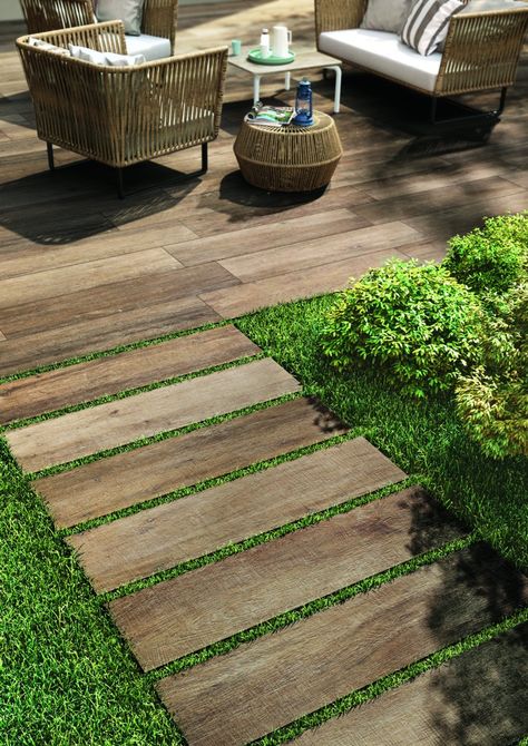 Outdoor Wood Tiles, Outdoor Porcelain Tile, Garden Paving, Wooden Tile, Patio Tiles, Beautiful Patios, Modern Backyard, Outdoor Tiles, Outdoor Wood