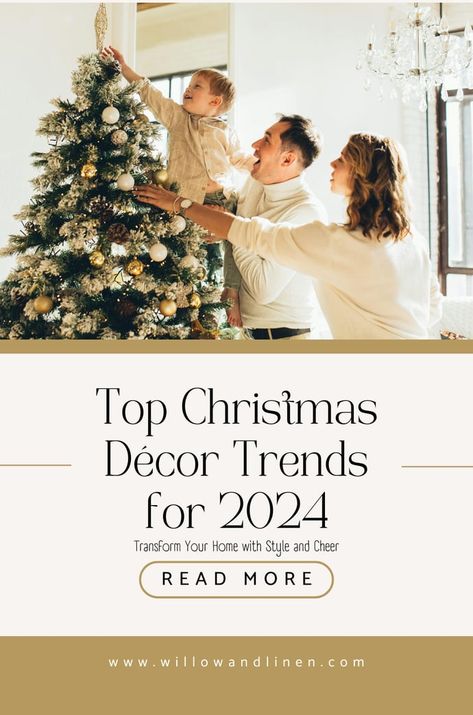 Top Christmas Décor Trends for 2024: Transform Your Home with Style and Cheer | Willow & Linen Maximalist Christmas, Christmas Minimalist, Christmas Decor Trends, Christmas Mesh Wreath, Hosting Tips, All Ideas, Trends For 2024, Natural Christmas, Decorations Table