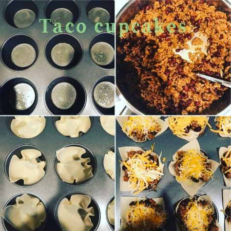 Taco Cupcakes, Best Beef Recipes, Sugar Free Recipes Desserts, Taco Fillings, Tailgating Recipes, Wonton Wrappers, The Bomb, Easy Appetizer Recipes, Perfect Appetizers