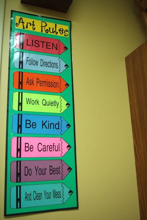 Classroom Organization High School, Classroom Door Displays, Classroom Rules Poster, Classroom Charts, Teacher Posters, Education Poster Design, Preschool Classroom Decor, School Doors, Art Rules