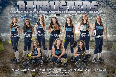 Batbusters Sugars Final Softball Banner Ideas, Softball Team Photos, Baseball Team Pictures, Softball Team Pictures, Dance Team Pictures, Softball Pictures Poses, Football Team Pictures, Sports Team Photography, Softball Photography