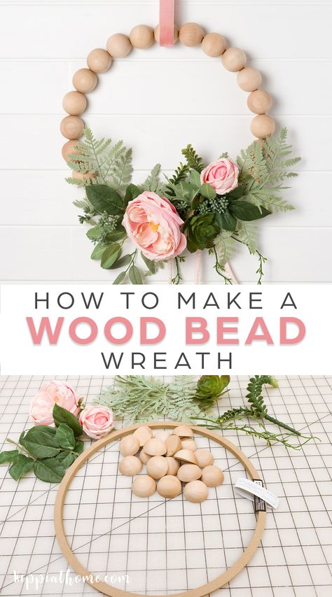 Wood Bead Wreath, Bead Wreath, Wood Beads Diy, Diy Christmas Wreaths Ideas, Christmas Wreaths Ideas, Christmas Wreaths Diy Easy, Diy Christmas Wreaths, Wreaths Ideas, Diy Crafts For Adults