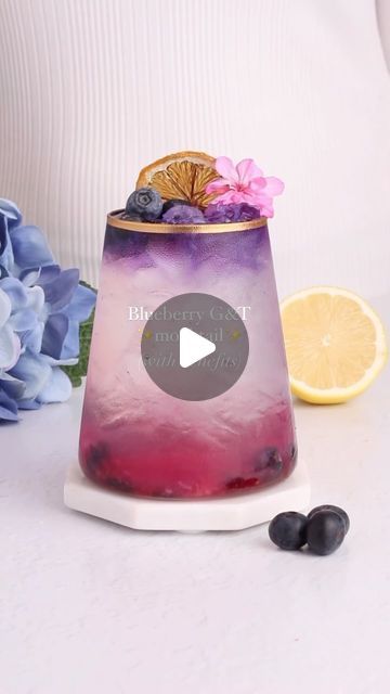 Mocktail Recipes | Natalie Battaglia on Instagram: "A simple mocktail with benefits that can be made in minutes 💜  I’ll be honest, I had to double check the label when I tried this G&T…I really thought I had been sent a full-strength product by mistake.  But no, @mixoloshe has just done an amazing job at creating an alcohol-free product that is SO close to the real thing. It’s perfectly balanced with notes of blueberry and citrus – and it’s also low calorie – bonus!   The addition of fresh blueberries, butterfly tea and lemon juice make this mocktail rich in antioxidants and super hydrating. I hope you love it as much as I do.  ✨Don’t forget to save this recipe✨  Ingredients  ▪️12-15 blueberries, fresh or thawed ▪️ 1 oz (30 ml) freshly squeezed lemon juice ▪️ 1 can @mixoloshe Blueberry G& Simple Mocktail, Check The Label, Coctails Recipes, Butterfly Tea, Hair Care Remedies, Just Done, Mocktail Recipes, Squeezed Lemon, Mocktail Recipe