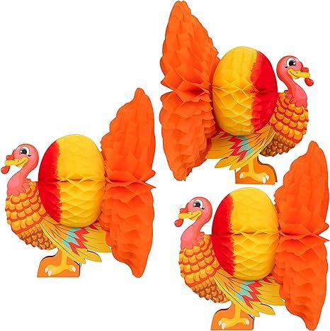 3 Piece Thanksgiving Tissue Turkey Decorations for Harvest Party Table Centerpiece Accessories Turkey Centerpieces, Turkey Decorations, Kids Party Centerpieces, Turkey Table, Paper Turkey, Thanksgiving Friends, Centerpiece Party, Fall Party Decorations, Turkey Decor