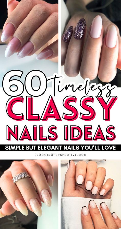 Fall in love with these elegant nails, classy nails, and nude nails that are so chic! Featuring gel nails, simple nails, and minimalist nails, this collection is full of timeless styles. Explore gorgeous neutral nails, stunning gel nail designs, and elegant nail designs that will leave you obsessed. Looking for classy nail designs or need classy nail inspo? These easy nail designs and easy nail art are what you need. Check out these simple but elegant nails on the blog now! Simple But Elegant Nails, Simple Elegant Nail Designs, Elegant Nails Classy, Simple Elegant Nails, Simple Nail Designs Acrylic, Sophisticated Nails, Soft Pink Nails, Purple Glitter Nails, Classy Nail