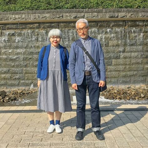 41-year-Old Japanese Couple Wear Matching Outfits Every Day Couple Wear Matching Outfits, Fashionable Couple, Japanese Couple, Chose Outfit, Couple Fits, Inexpensive Clothes, Couple Style, Wearing Clothes, Colourful Outfits