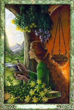 Druid Plant Oracle - Beautiful artwork Irish Goddess, Irish Mythology, Celtic Gods, Sacred Plant, Celtic Goddess, Celtic Mythology, Hedge Witch, Celtic Art, Goddess Art