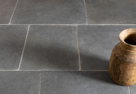 Worn Grey Limestone Tiles | Floors of Stone Floors Of Stone, Grey Slate Tile, Grey Stone Tiles, Concrete Tile Floor, Herringbone Tile Floors, Limestone Floor Tiles, Limestone Tiles, Grey Floor Tiles, Stone Floor