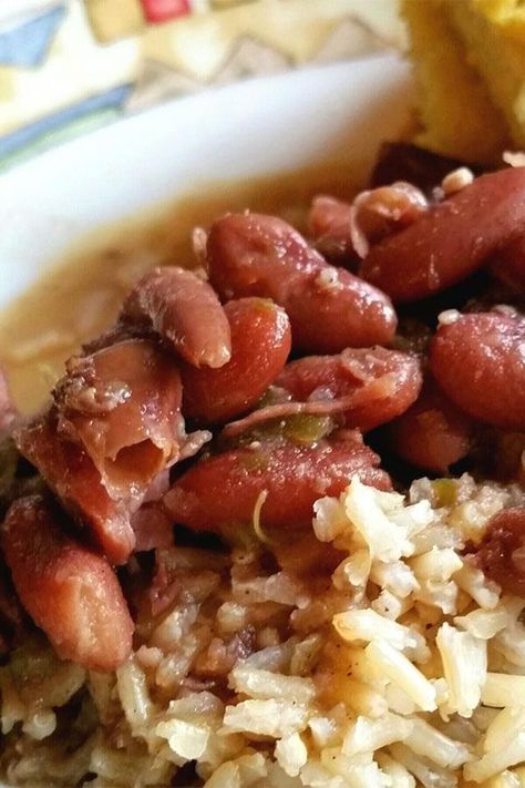 This authentic New Orleans red beans and rice is an easy red beans and rice recipe! Cook one of the best red beans and rice recipes using red beans, ham hock, smoked sausage, rice, and hot sauce. You will love cooking this red beans and rice recipe for dinner! Authentic Red Beans And Rice, Louisiana Red Beans And Rice Recipe, New Orleans Red Beans, Red Beans And Rice Recipe Easy, Red Bean And Rice Recipe, Red Beans And Rice Recipe, Red Beans N Rice Recipe, Beans And Corn, New Orleans Recipes