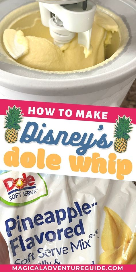 Dole Whip Disney Recipe Ice Cream Maker, Homemade Pineapple Dole Whip, Pineapple Soft Serve Dole Whip Recipe, Dairy Free Dole Whip Recipe, Diy Dole Whip, Homemade Pineapple Soft Serve Ice Cream, Homemade Dole Whip Recipe, Dole Whip Disney Recipe Ninja Creami, Pineapple Ice Cream Recipe Homemade