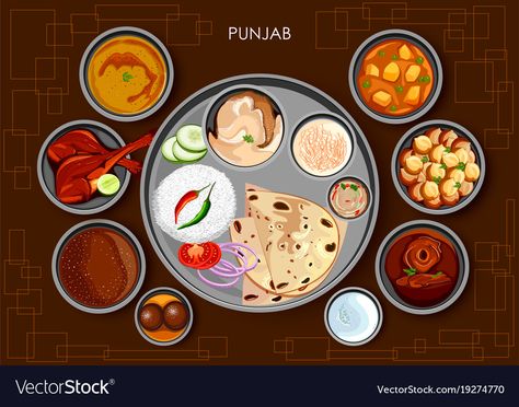 Punjabi Cuisine, Indian Culture And Tradition, Photoshop Work, Goan Recipes, Punjabi Food, Menu List, State Foods, Food Clipart, Food Stations