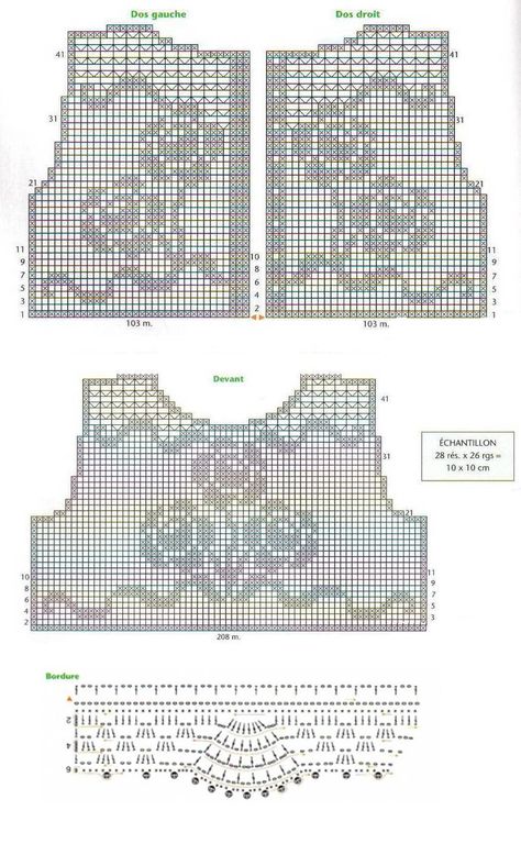 Filet Crochet Patterns Free Charts, Filet Crochet Patterns, Fillet Crochet Patterns, Hippie Crochet, Crochet Stitches Diagram, Crochet Cardigan Sweater, Fillet Crochet, Crochet Motif Patterns, Crochet Ladies Tops