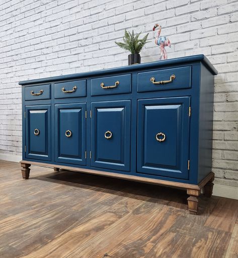 **PLEASE READ ENTIRE LISTING**These are examples of previous items.  I can find and refinish a quality sideboard in this Country modern style and refinish to a variety of different colors and finishes!! Price is the average price and may be extra depending on add-ons. We can paint and add new hardware/ legs to perfectly match your style and decor! Contact me to discuss finishes prior to purchasing, some finishes may be extra. I choose quality, dovetail construction, quality furniture. Total time frame of 6 to 8 weeks to find and refinish a piece. 50% of the total deposit to start the custom process. I will be happy to answer any additional questions. FREE SHIPPING Within 100 miles of Philadelphia 19120! Please look at shipping costs in the picture posted and choose at checkout under shippi Sideboard Upcycle, Nightstand Makeover, Blue Sideboards, Dresser Redo, Painted Sideboard, Vintage Buffet, Mid Century Modern Dresser, Country Modern, Diy Furniture Renovation