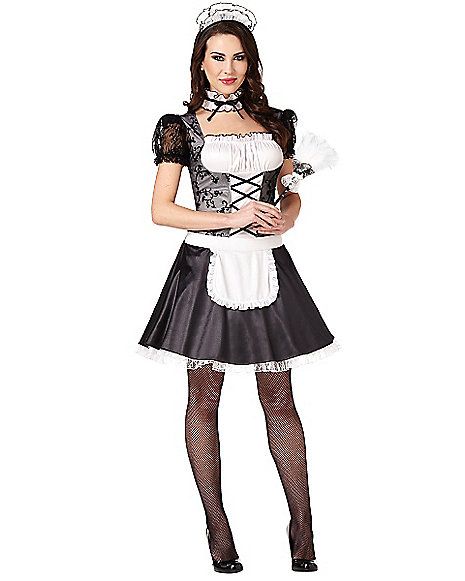 Adult Sassy Maid Costume - Spirithalloween.com French Maid Dress, Cosplay Maid, Dirndl Outfit, Maid Uniform, Maid Cosplay, Bandeau Tops, 1920s Flapper Dress, French Maid, Maid Service