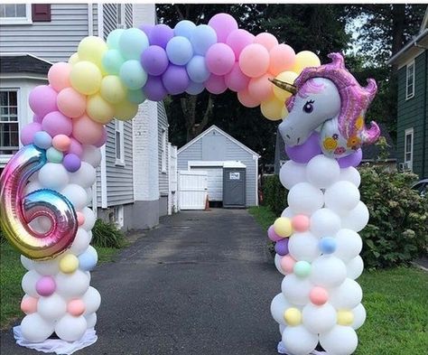 Unicorn Theme Balloon Decor, Unicorn Balloon Arch Ideas, Unicorn Theme Balloon Decoration, Unicorn Birthday Balloon Arch, Unicorn Birthday Party Balloons, Unicorn Balloon Decorations, Unicorn Balloon Ideas, Unicorn Balloon Arch, Unicorn Balloon Garland