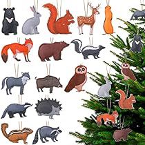 Woodland Animal Ornaments, Decor For Christmas Tree, Natural Christmas Ornaments, Felt Woodland, Home Party Decorations, Animal Felt, Woodland Ornaments, Friend Christmas Ornaments, Natural Ornaments