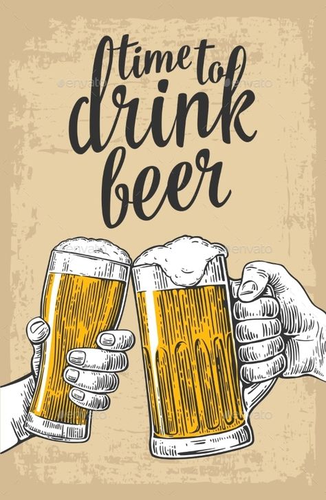 Beer Drawing, Two Hands Holding, Beer Illustration, Beer Advertising, Beer Quotes, Beer Art, Desain Editorial, Beer Pub, Beer Poster