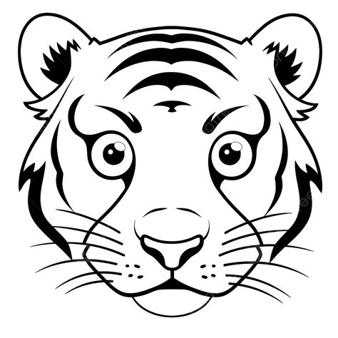 Tiger Face Drawing, Eye Outline, Face Coloring, Wing Drawing, Tiger Drawing, Drawing Png, Eye Sketch, Drawing Vector, Drawing Face