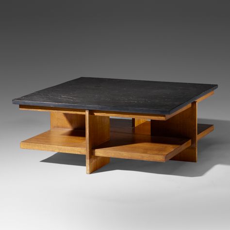 FRANK LLOYD WRIGHT, coffee table from Price Tower, Bartlesville, Oklahoma | Wright20.com Frank Lloyd Wright Furniture, Frank Lloyd Wright Interior, Bartlesville Oklahoma, Frank Lloyd Wright Homes, Woodworking Box, Frank Lloyd, Frank Lloyd Wright, Lloyd Wright, Coffee Table Design